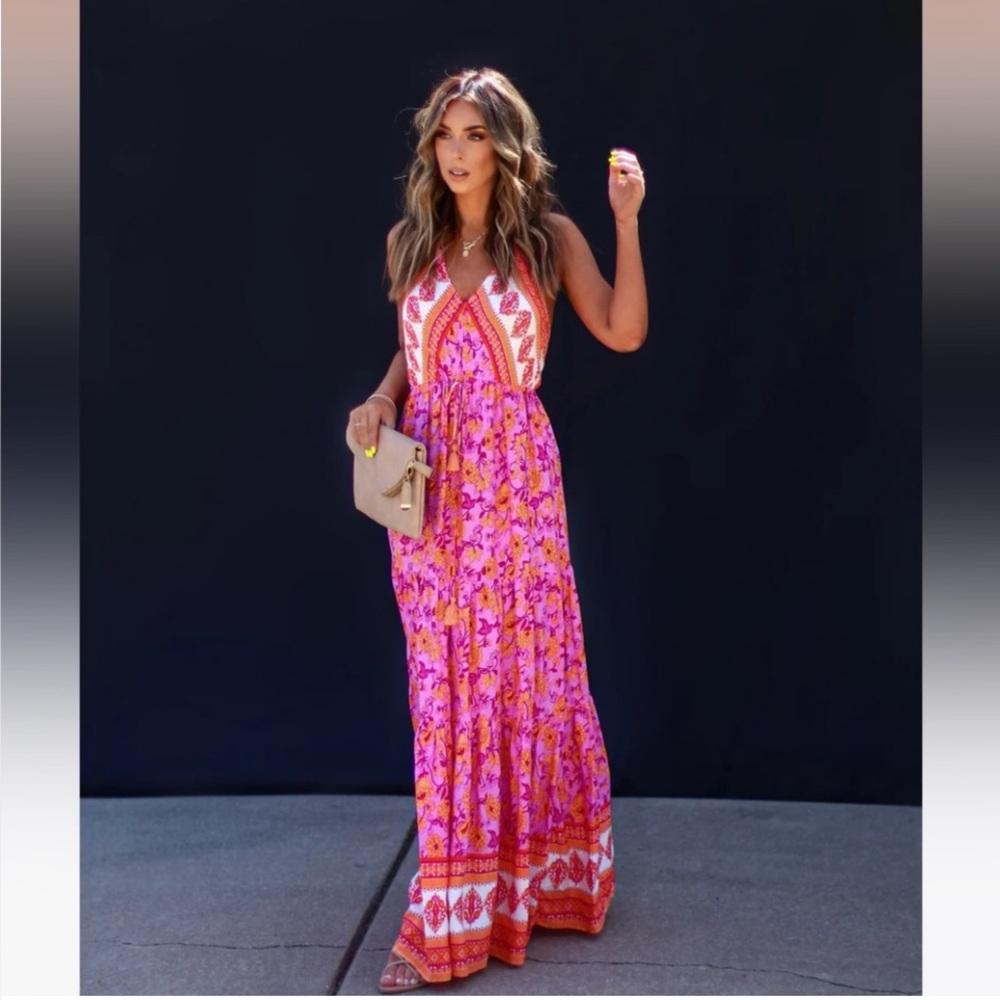 Vici Beyond Floral Halter Maxi Dress